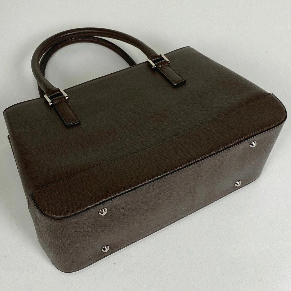 Burberry logo bag brown tote leather handbag